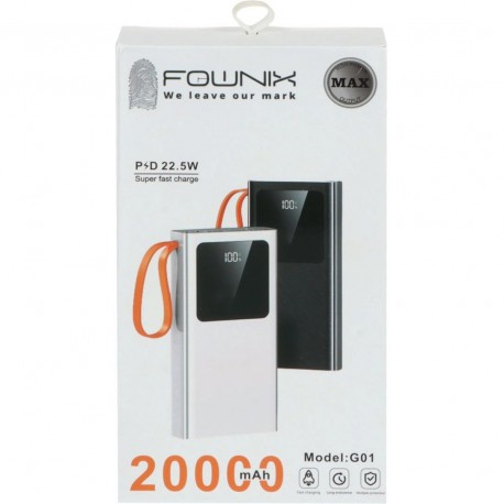 پاوربانک Fownix 22.5W 20000mAh مدل G01