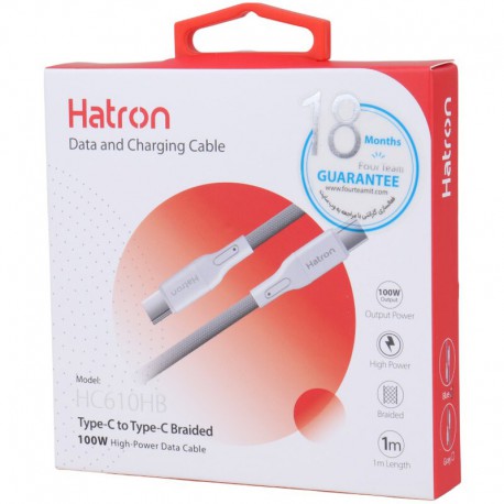 کابل تایپ سی فست شارژ Hatron HC610HB
