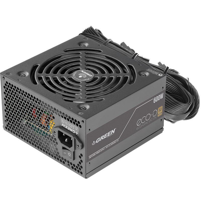 پاور گرین مدل GP600A-ECO D 80 Plus Bronze توان 600 وات